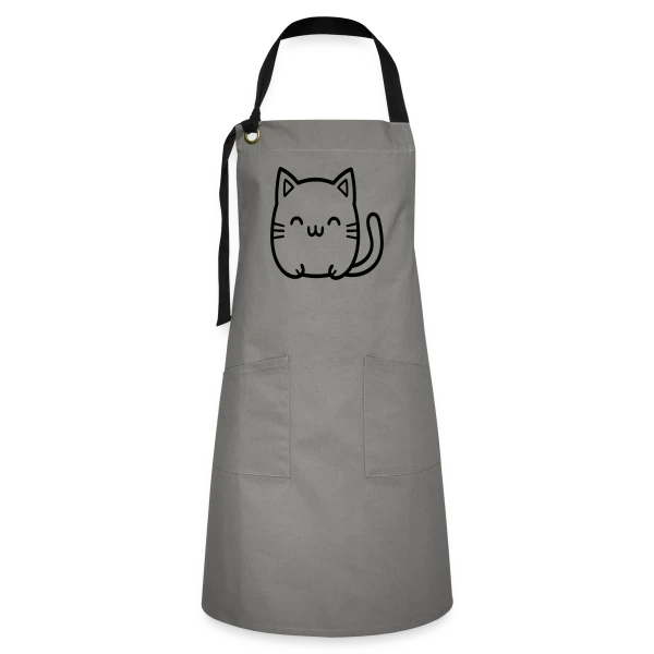 Chat Kawaii Souriant sur Tablier contrasté