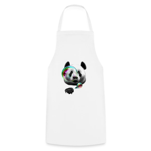 Panda Souffleur de Bulles sur Tablier de cuisine