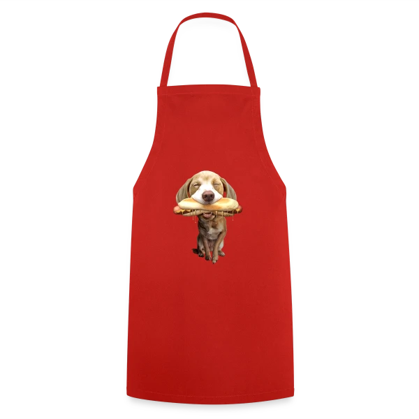Chien Gourmand Hotdog sur Tablier de cuisine