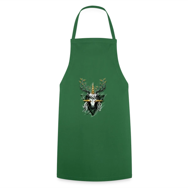 Cerf Licorne Doré sur Tablier de cuisine