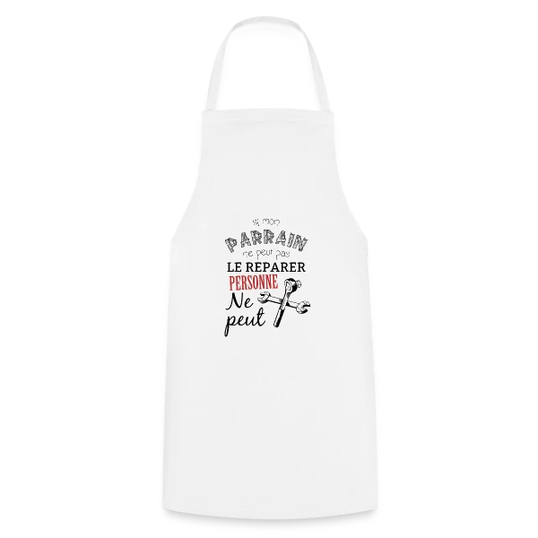 Si Parrain ne peut pas le réparer, personne ne peut ! sur Tablier de cuisine