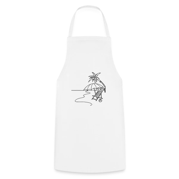 Scène de Plage Minimaliste sur Tablier de cuisine