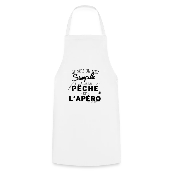 "Pêche & Apéro" : L'Humour du Pêcheur Relax sur Tablier de cuisine
