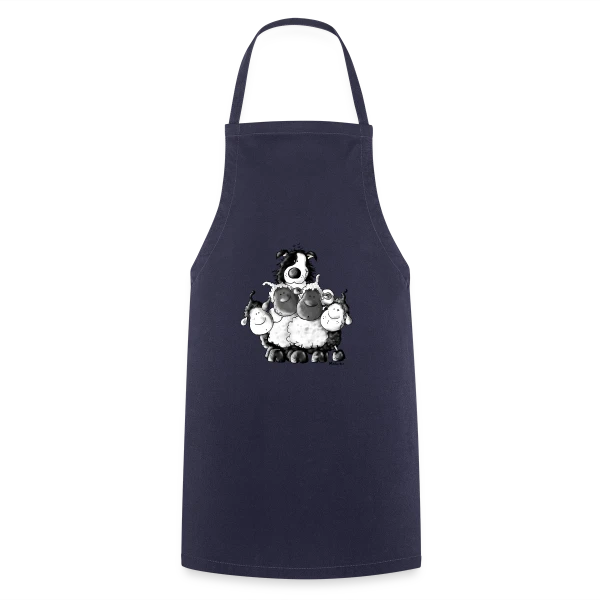 Border Collie et Moutons - Un Vrai Chien de Berger sur Tablier de cuisine