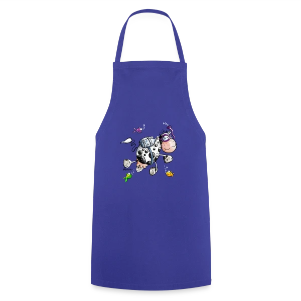 La Vache Marine Plongeuse Cartoon sur Tablier de cuisine