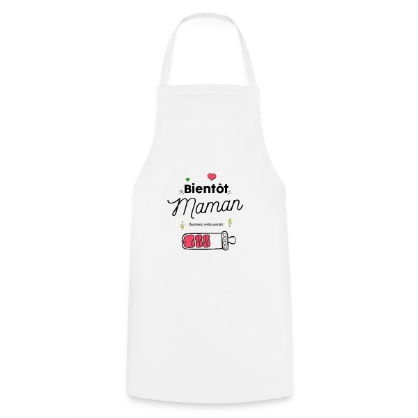 Future Maman : Mon Cœur Bat Pour Deux sur Tablier de cuisine