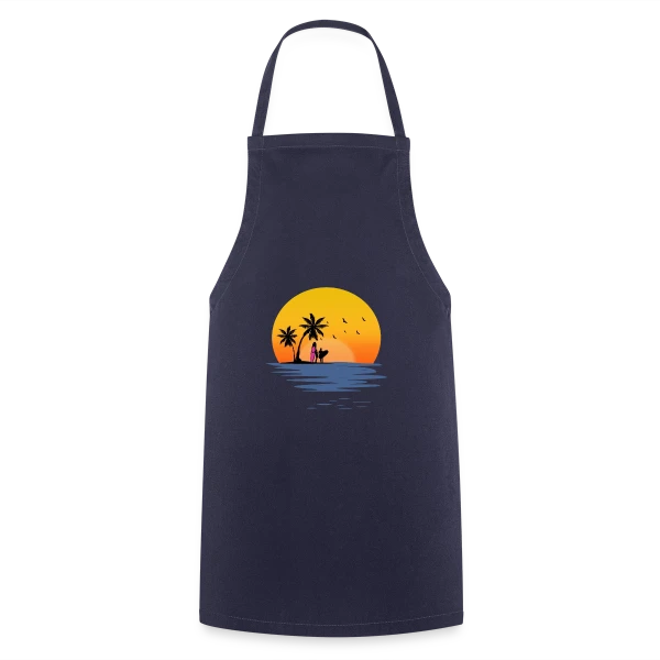 Coucher de Soleil Plage Surfeurs sur Tablier de cuisine