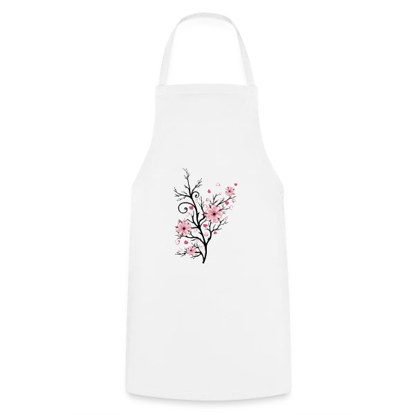 Cerisier Fleuri Cœurs sur Tablier de cuisine