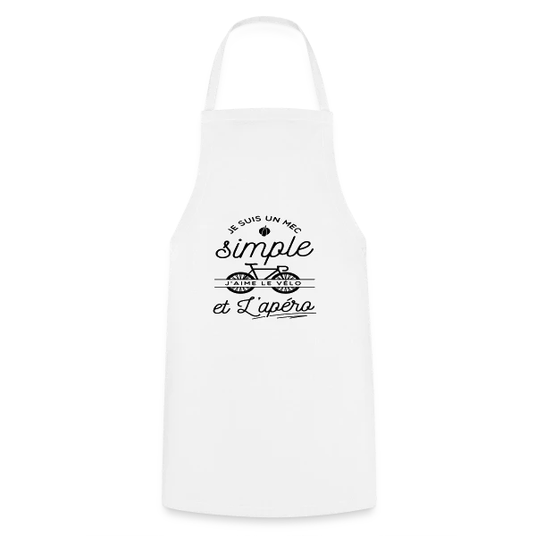 "Mec Simple, Vélo & Apéro" sur Tablier de cuisine