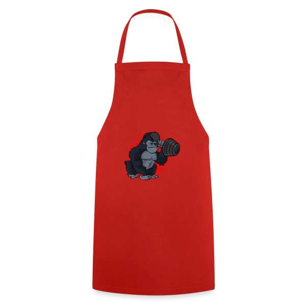 Gorille Musculation - Force et Humour sur Tablier de cuisine