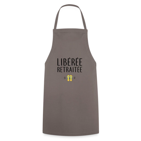 'Libérée Retraitée' - L'Humour pour Célébrer Sa Nouvelle Vie sur Tablier de cuisine