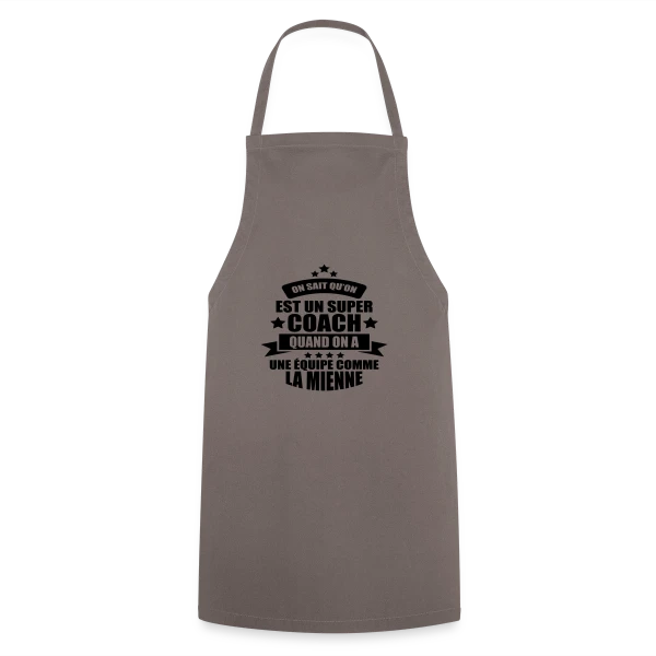 Humour Coach : Fier d'être un Super Coach sur Tablier de cuisine