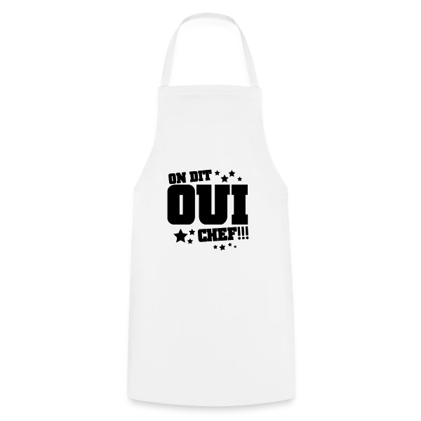 Oui Chef ! Humour Hiérarchie de Bureau sur Tablier de cuisine