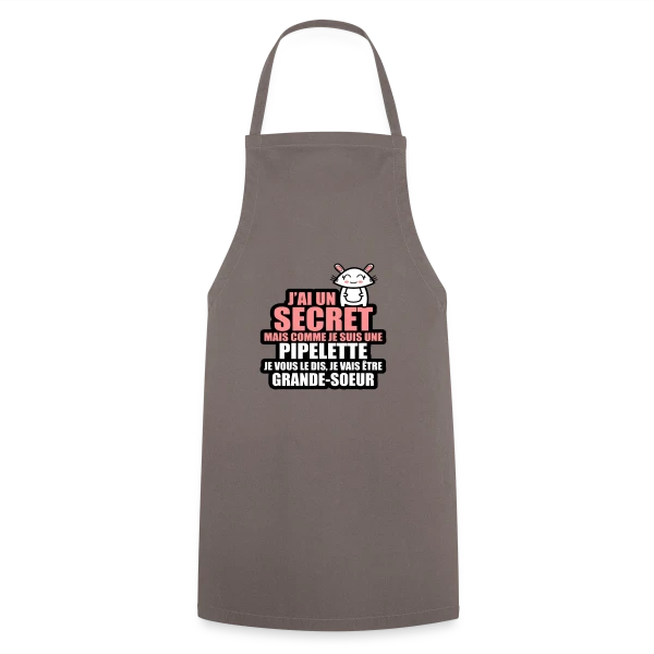 Annonce Grossesse : J'ai Un Secret, Je Vais Être Grande-Sœur sur Tablier de cuisine