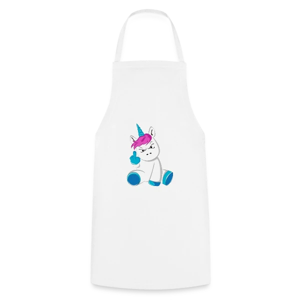 Licorne Furieuse Doigt d'Honneur sur Tablier de cuisine