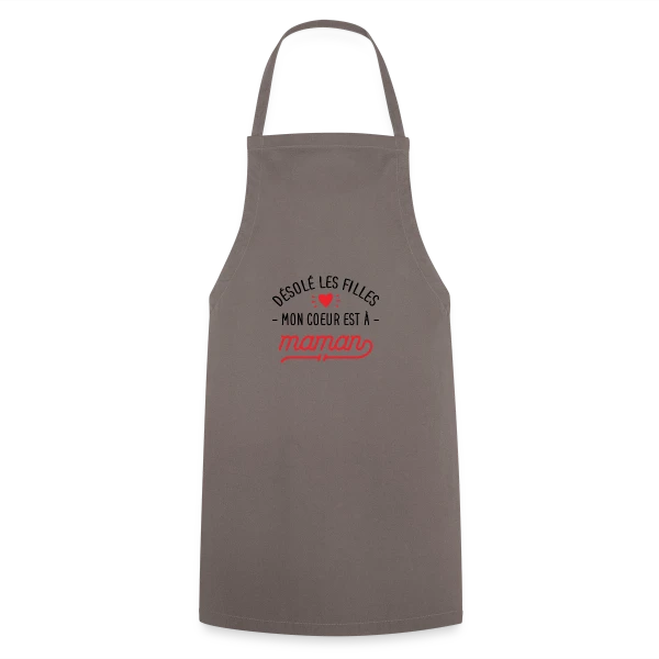 Désolé les Filles, Mon Cœur est à Maman : T-shirt Bébé sur Tablier de cuisine