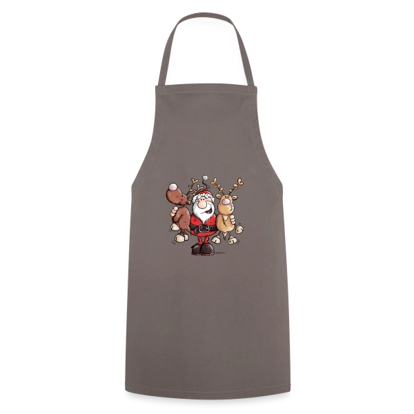 Le Père Noël Câline ses Rennes - Esprit de Noël sur Tablier de cuisine