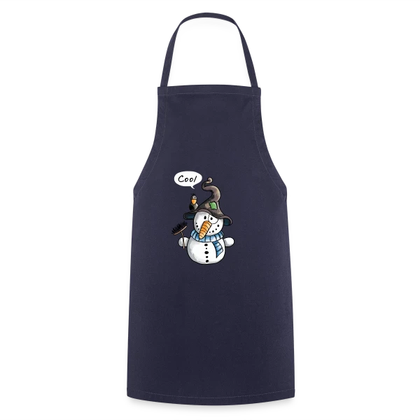 Bonhomme de Neige Rigolo - Hiver Enchanté sur Tablier de cuisine