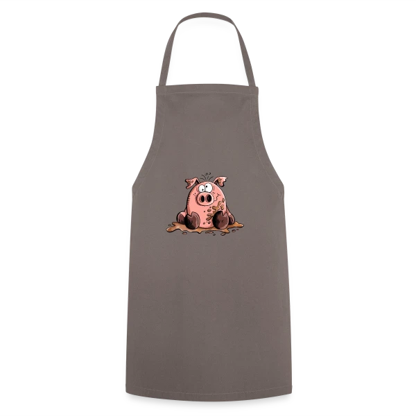 Cochon dans la boue - Animal de la ferme sur Tablier de cuisine