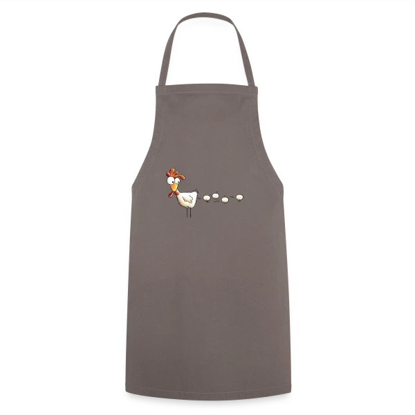 Attention, projectile poule ! Humour basse-cour sur Tablier de cuisine