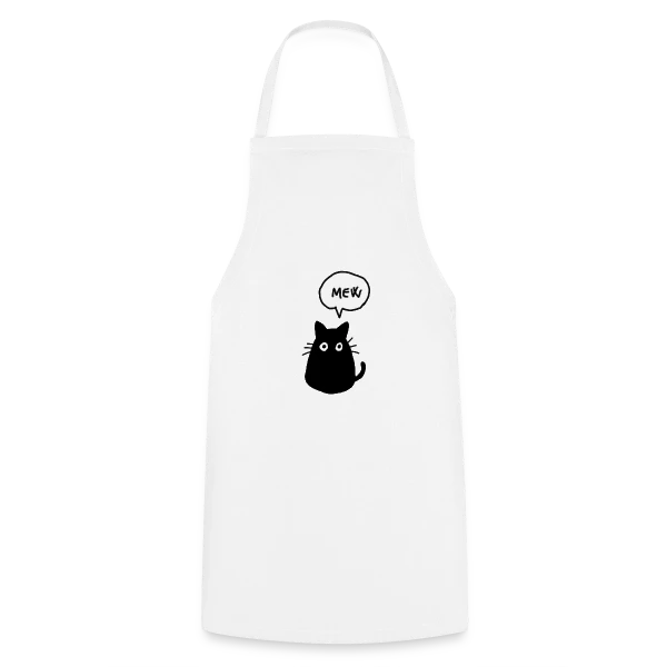 Chat Mew sur Tablier de cuisine