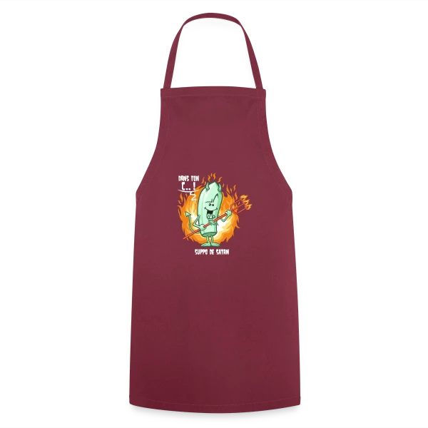 Suppo de Satan : Humour Noir et Subtil sur Tablier de cuisine