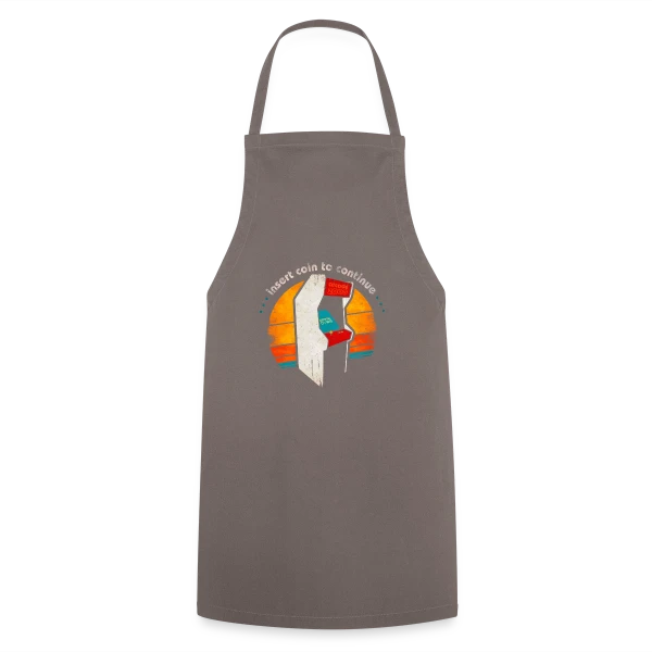 Arcade Rétro Années 80 : Insert Coin to Continue sur Tablier de cuisine