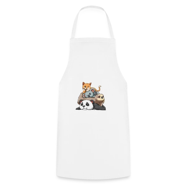 Pile d'Animaux Fainéants sur Tablier de cuisine