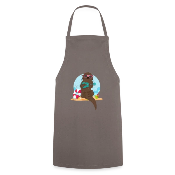 Loutre Musicienne Plage sur Tablier de cuisine