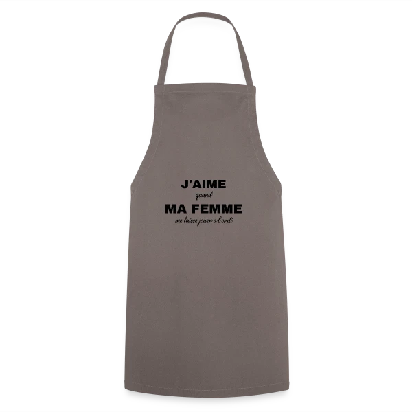 Ma Femme Me Laisse Jouer à l'Ordi : Humour Gamer sur Tablier de cuisine