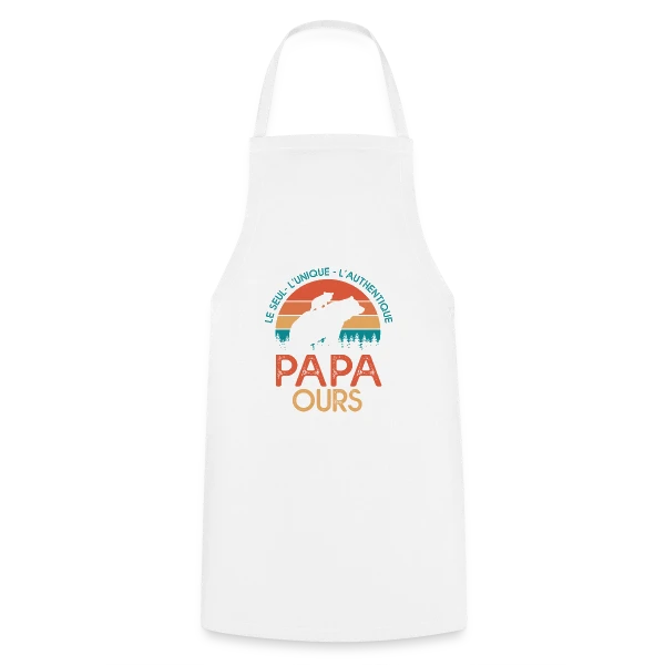 Papa Ours - Le Cadeau Original pour la Fête des Pères sur Tablier de cuisine