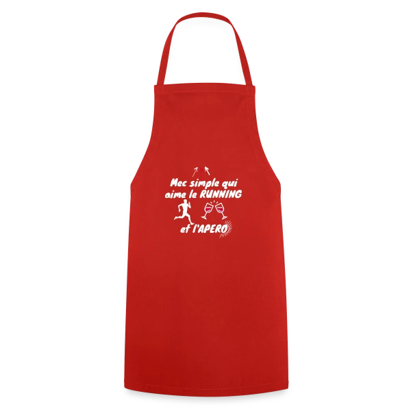 Mec Simple Aime Running et Apéro - Cadeau Runner Humour sur Tablier de cuisine