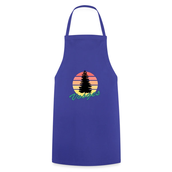 Vosges : Sapin au Coucher de Soleil Vintage sur Tablier de cuisine