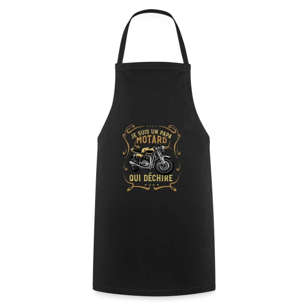Papa Motard Qui Déchire - Cadeau Humour Moto sur Tablier de cuisine