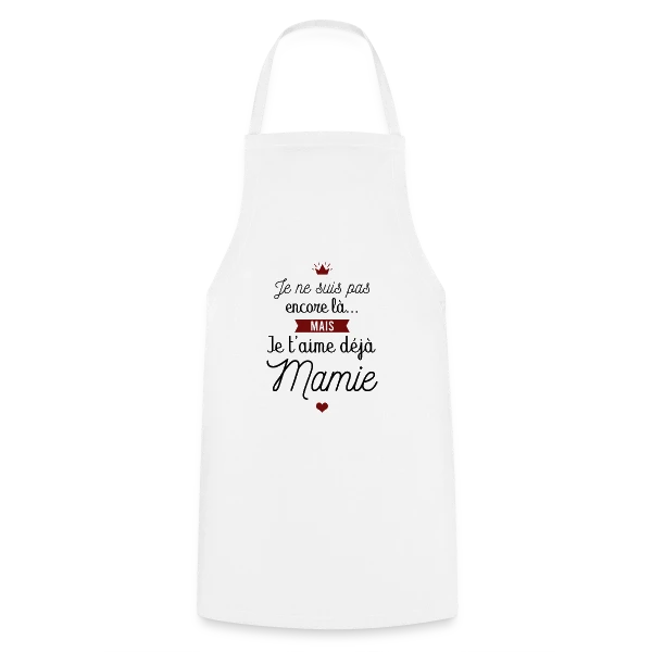 Je t'aime déjà Mamie | Annonce Grossesse Adorable sur Tablier de cuisine