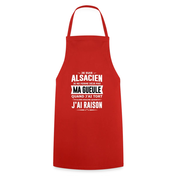 Alsacien Je Ferme Pas Ma Gueule sur Tablier de cuisine