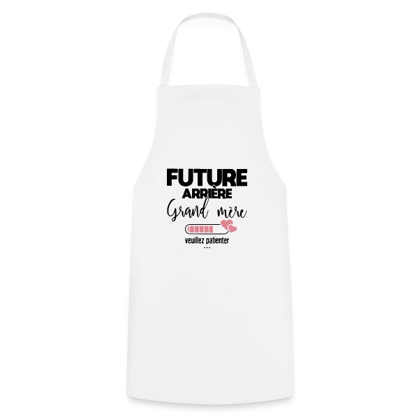 Future Arrière-Grand-Mère : La Belle Annonce sur Tablier de cuisine