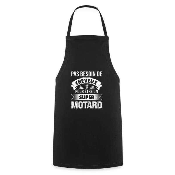 Motard Chauve : Pas Besoin de Cheveux pour Être Super ! sur Tablier de cuisine