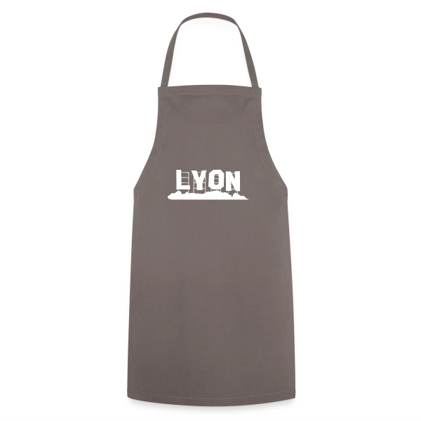 Lyon Texte Blanc Classique sur Tablier de cuisine
