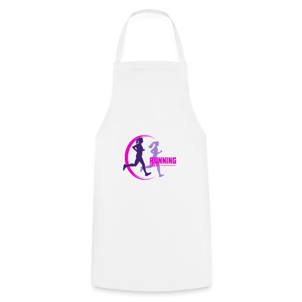Running : Deux Filles en Pleine Course sur Tablier de cuisine