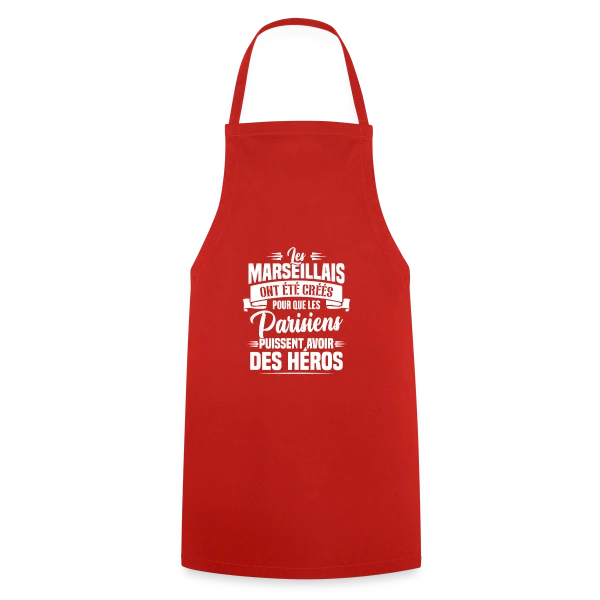Rivalité Marseille-Paris Humour sur Tablier de cuisine