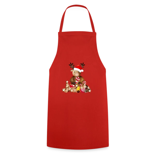 Renne de Noël Adorable avec Chapeau sur Tablier de cuisine