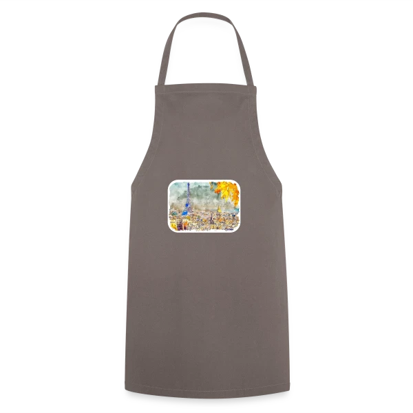 Paris Aquarelle Automnale sur Tablier de cuisine