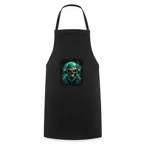 Zombie Métalleux au Casque Audio sur Tablier de cuisine