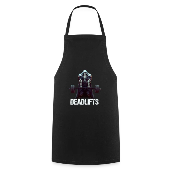 Squelette Ironique : Deadlifts et Fitness Rigolo sur Tablier de cuisine