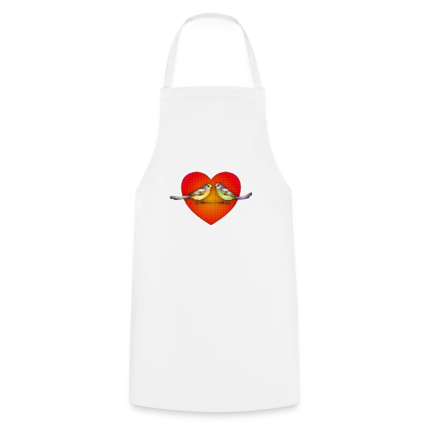 Oiseaux Amoureux Cœur sur Tablier de cuisine