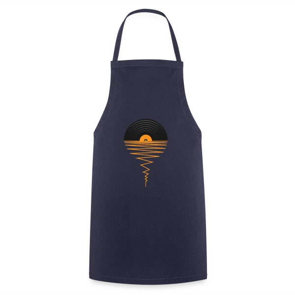 Collectionneur de Vinyles Coucher de Soleil sur Tablier de cuisine