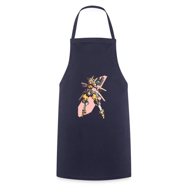 Fille Cyborg Mecha Anime Rétro 90s sur Tablier de cuisine