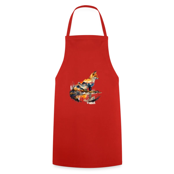 Renard Paysage Montagneux sur Tablier de cuisine
