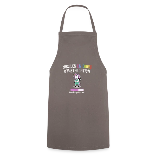Muscles en Cours : Licorne Fitness Humour - Cadeau Sportif sur Tablier de cuisine